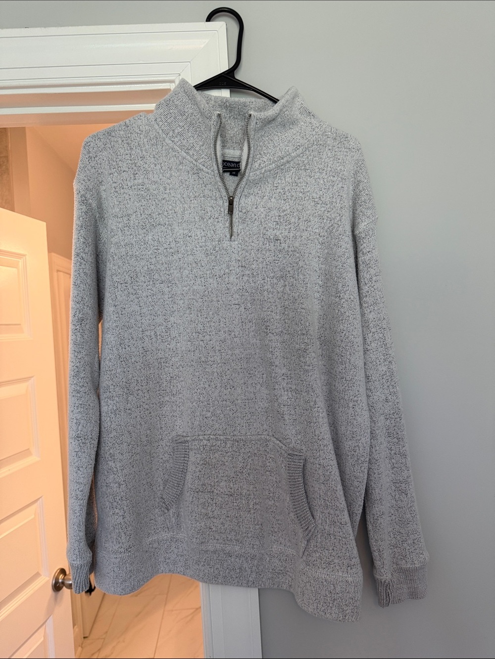 Women’s Lightweight Quarter-Zip Sweater Pullover - Light Gray